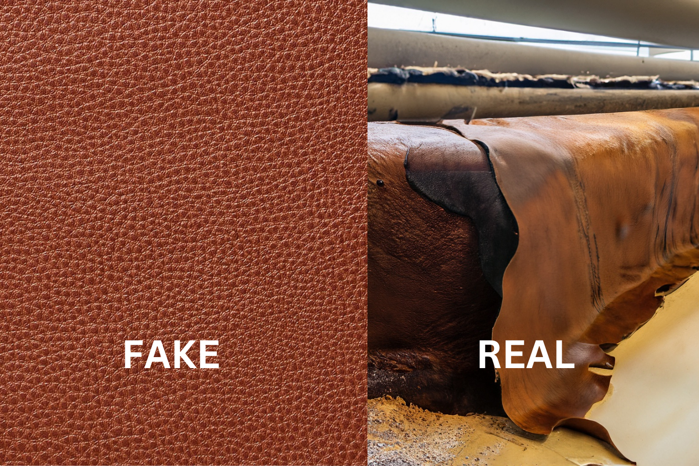 Real vs fake Leather. How to spot faux Leather jacket material 