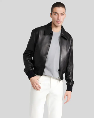 Ethan Classic Leather Bomber Jacket 2