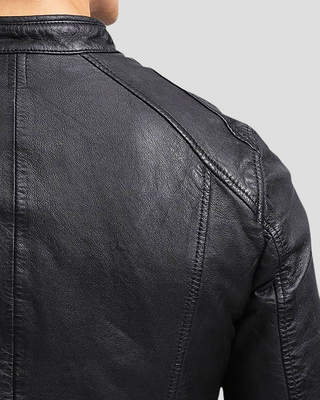Scott Black Leather Racer Jacket 5