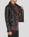 Caden Black Biker Leather Jacket