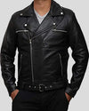 Eden Black Biker Leather Jacket