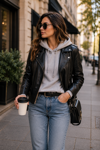 How to Style a Leather Jacket with a Hoodie