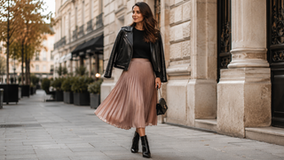 How to Style a Leather Jacket with a Skirt