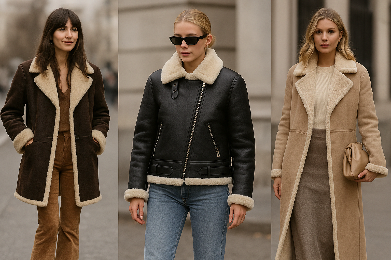 NYC Celebs Holiday Style: The Chic Winter Looks Everyone Wants to Copy 2 NYC celebrity wearing a shearling or camel winter coat.