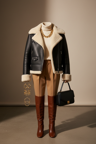 What to Wear with a Shearling Leather Jacket: Outfit Ideas for Women