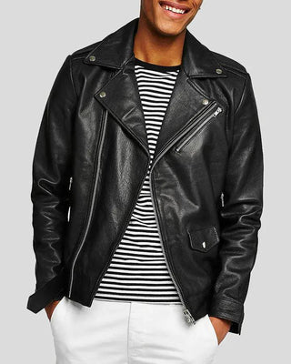 Men's Anson Black Biker Leather Jacket