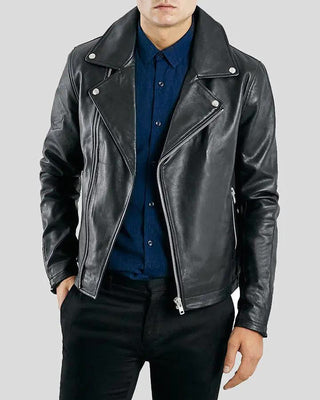 Men's Barden Black Motorcycle Leather Jacket