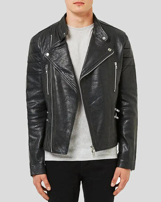Men's Barret Black Motorcycle Leather Jacket