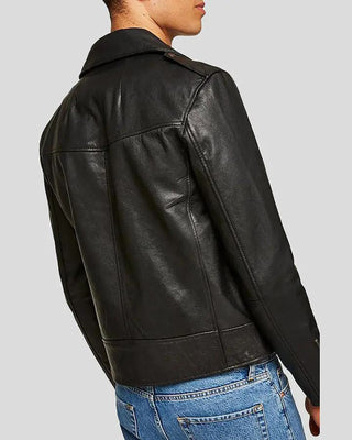 Men's Bek Black Motorcycle Leather Jacket – view 2