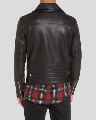 Men's Caden Black Biker Leather Jacket – view 2