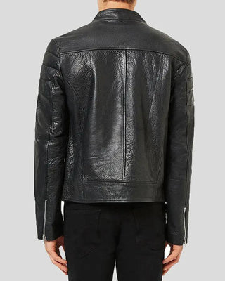 Men's Barret Black Motorcycle Leather Jacket – view 2