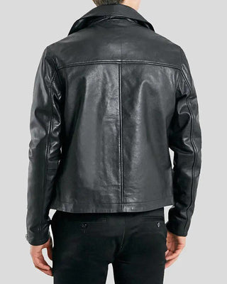 Men's Barden Black Motorcycle Leather Jacket – view 2
