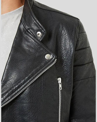 Men's Barret Black Motorcycle Leather Jacket – view 4