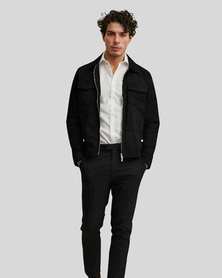 Men's Alexander Black Suede Leather Jacket with Double Front Pocket – view 2