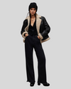 Arctic Chic Leather Flight Black Leather Jacket with Sherpa Lining 2