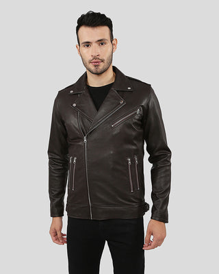 Men's Arlo Brown Motorcycle Leather Jacket