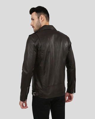 Men's Arlo Brown Motorcycle Leather Jacket – view 6