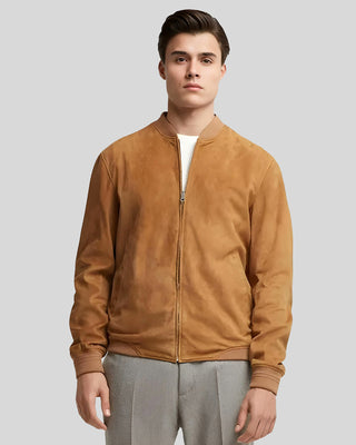 Men's Axton Tan Suede Leather Jacket – view 2