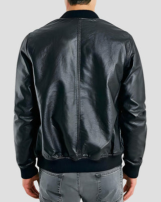Men's Bailei Black Bomber Leather Jacket – view 2