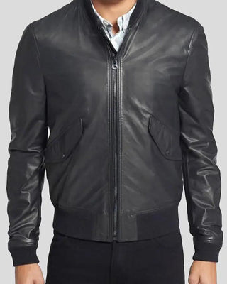 Men's Lymo Black Bomber Leather Jacket