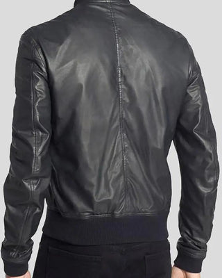 Men's Lymo Black Bomber Leather Jacket – view 2