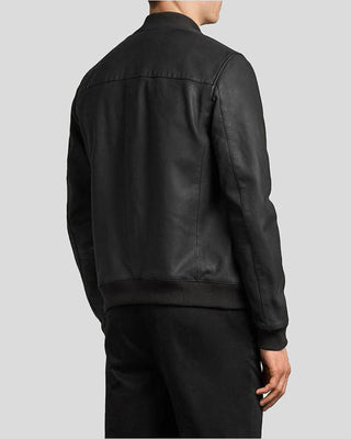 Men's Denzel Black Bomber Leather Jacket – view 3