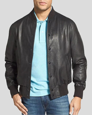 Men's Rico Black Bomber Leather Jacket