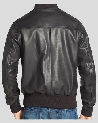 Men's Rico Black Bomber Leather Jacket – view 2
