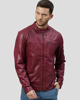 Men's Chase Red Racer Leather Jacket