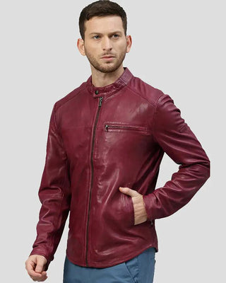 Men's Chase Red Racer Leather Jacket – view 2