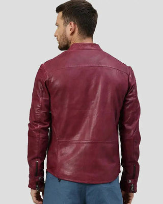 Men's Chase Red Racer Leather Jacket – view 3