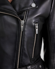 Chic Urbanite Cropped Black Leather Moto Jacket
