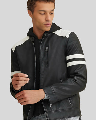 Men's Cody Black Biker Leather Jacket – view 2