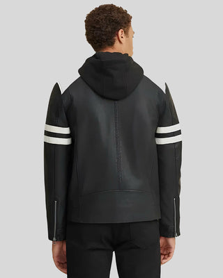 Men's Cody Black Biker Leather Jacket – view 3