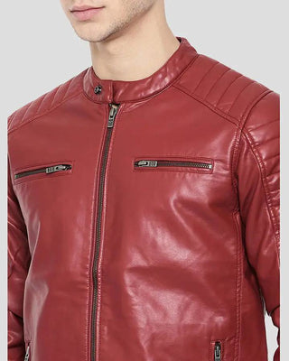 Men's Cooper Red Quilted Leather Jacket – view 3