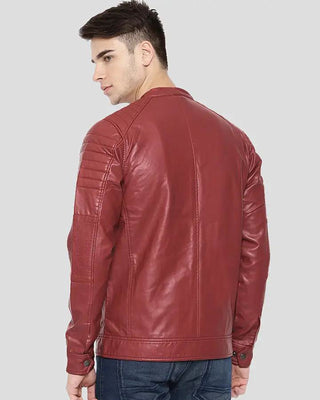 Men's Cooper Red Quilted Leather Jacket – view 4