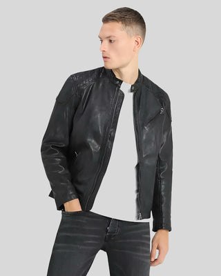 Men's Dion Black Motorcycle Leather Jacket