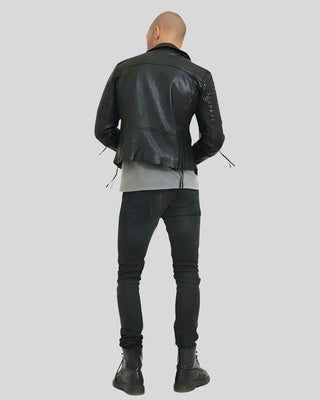 Men's Dylan Black Motorcycle Leather Jacket – view 4