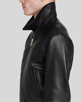 Men's Ethan Classic Leather Bomber Jacket – view 3