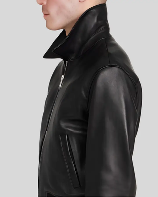 Ethan Classic Leather Bomber Jacket 3