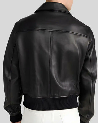 Men's Ethan Classic Leather Bomber Jacket – view 4