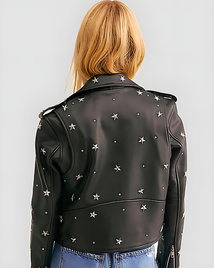 Womens Eva Black Studded Leather Jacket – NYC Leather Jackets Womens Eva Black Studded Leather Jacket – NYC Leather Jackets