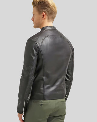 Men's Hung Black Racer Leather Jacket – view 4