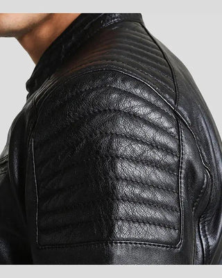 Men's Lester Black Racer Leather Jacket – view 3