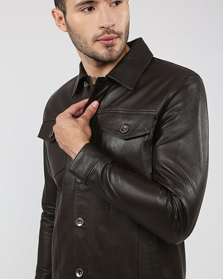 Men's Legend Brown Racer Leather Jacket – view 8