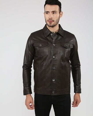 Men's Legend Brown Racer Leather Jacket
