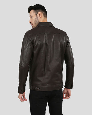 Men's Legend Brown Racer Leather Jacket – view 5