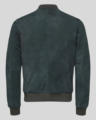 Men's Lucy Dark Green Suede Bomber Leather Jacket – view 4