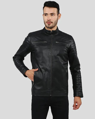 Men's Elon Black Motorcycle Leather Jacket