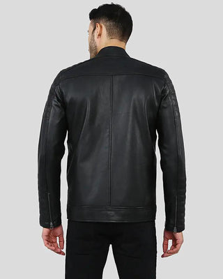 Men's Elon Black Motorcycle Leather Jacket – view 2